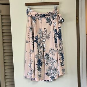 NWT Banana Republic Pink and Blue Floral A-Line Skirt